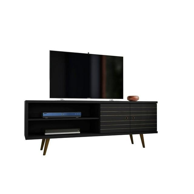 Liberty 2 Shelves and 2 Doors TV Stand for TVs up to 60" Black - Manhattan Comfort