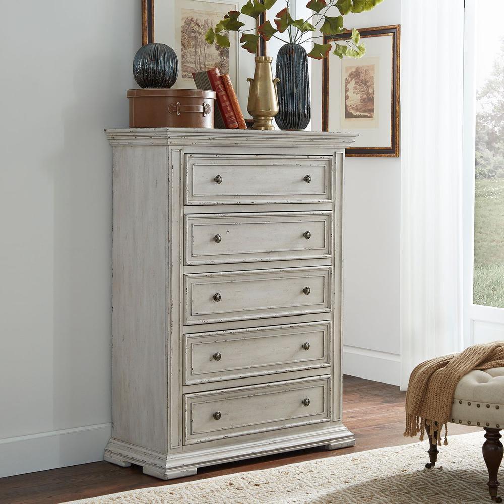 Whitestone Distressed 5-Drawer Chest with Felt Lined Drawer