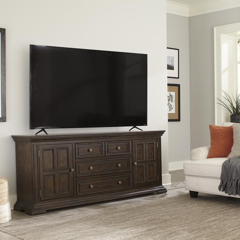 Brownstone 76" Traditional Wood TV Console with Cabinet