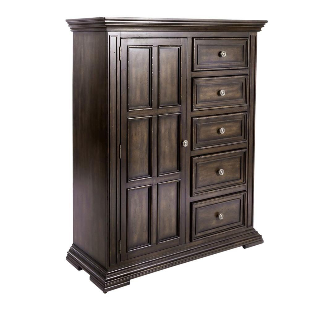 Big Valley Light Brown 5-Drawer Door Chest with Felt Lined Drawer