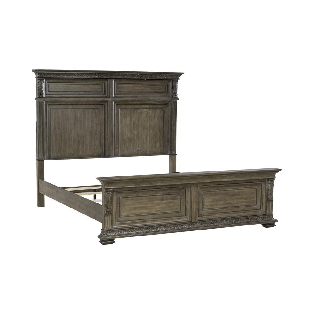 Liberty Furniture Carlisle Court Wood King Size Panel Bed in Chestnut