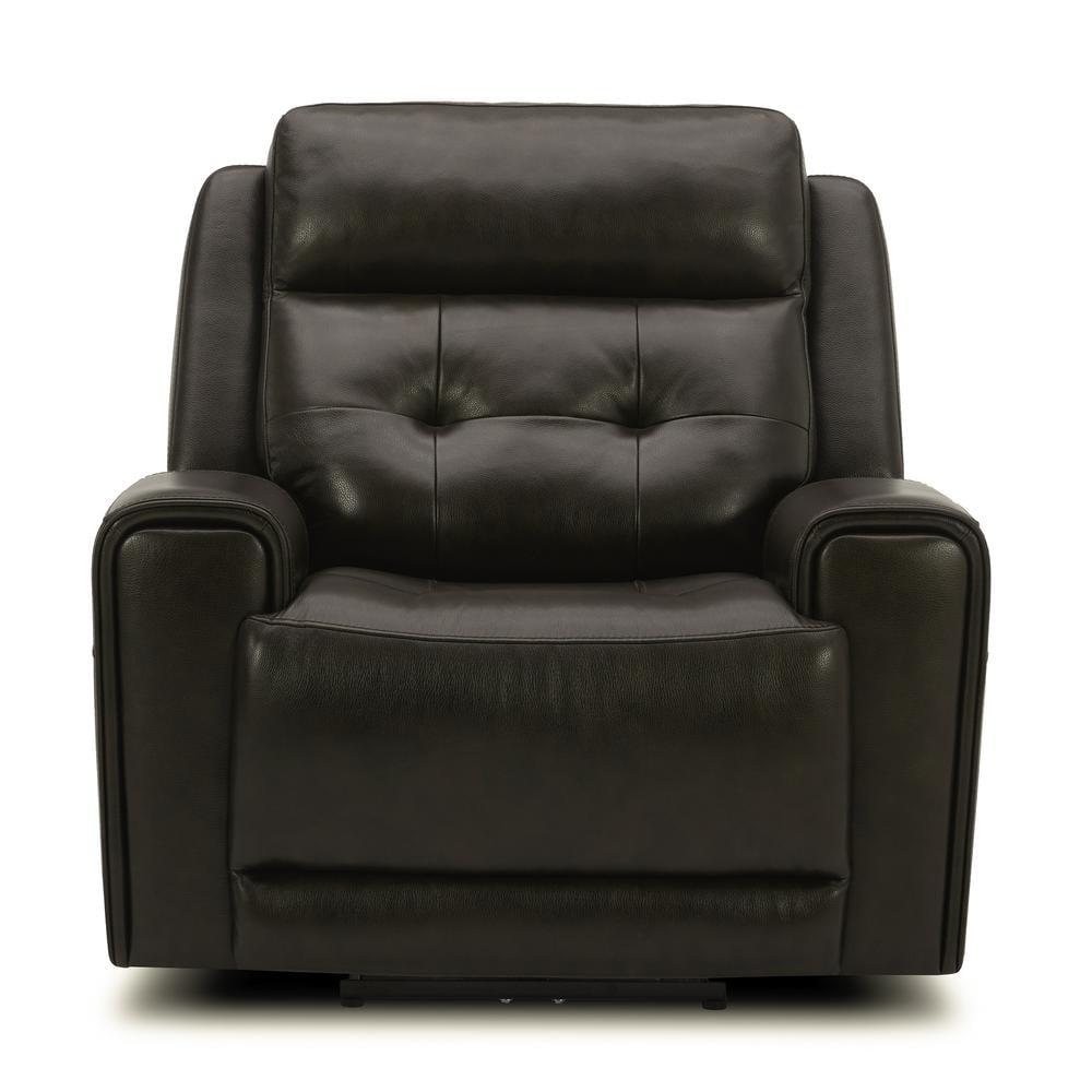 Carrington Dark Brown Leather Swivel Recliner with Memory Foam