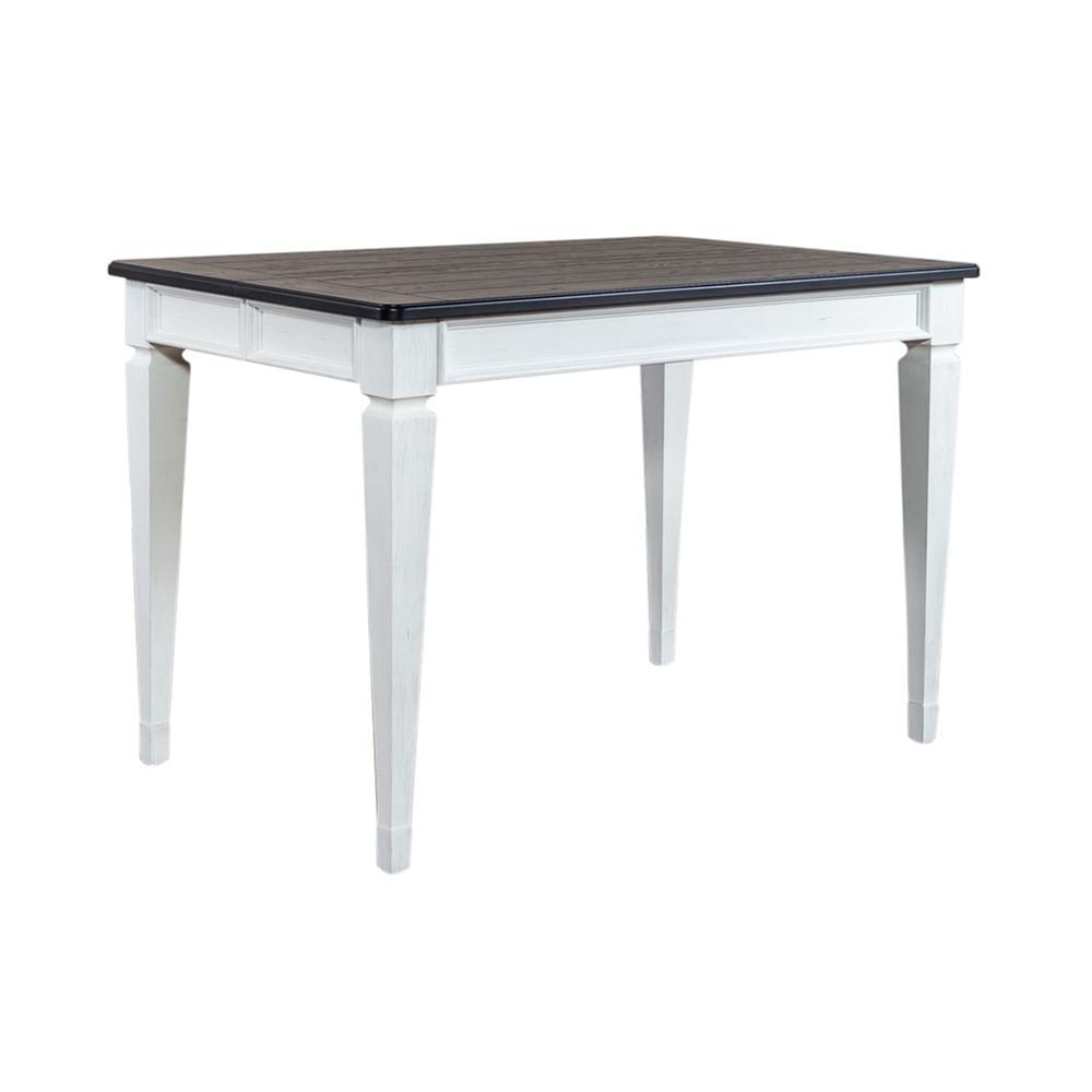 White and Charcoal Wood Extendable Counter Height Table