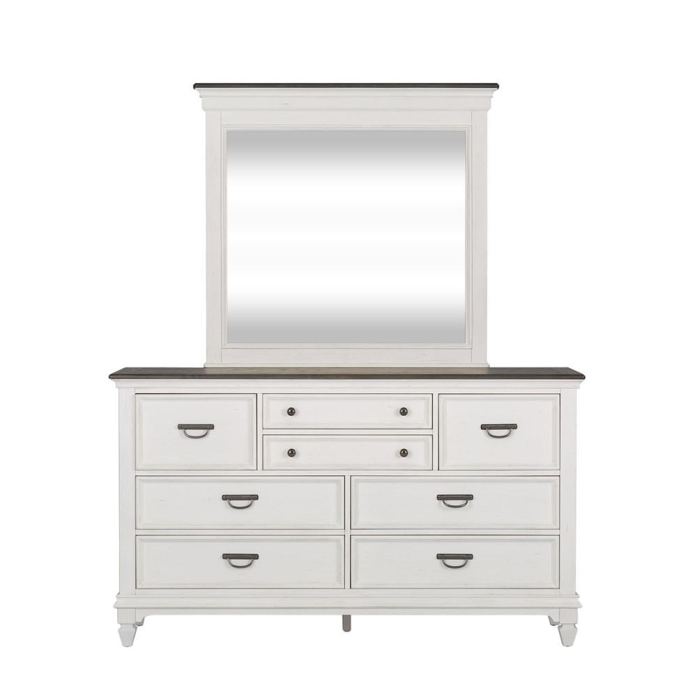 White Cottage Dresser with Mirror and Felt Lined Drawers