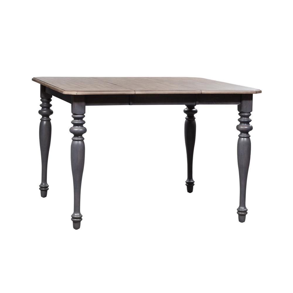 White and Slate Extendable Rectangular Counter Height Table