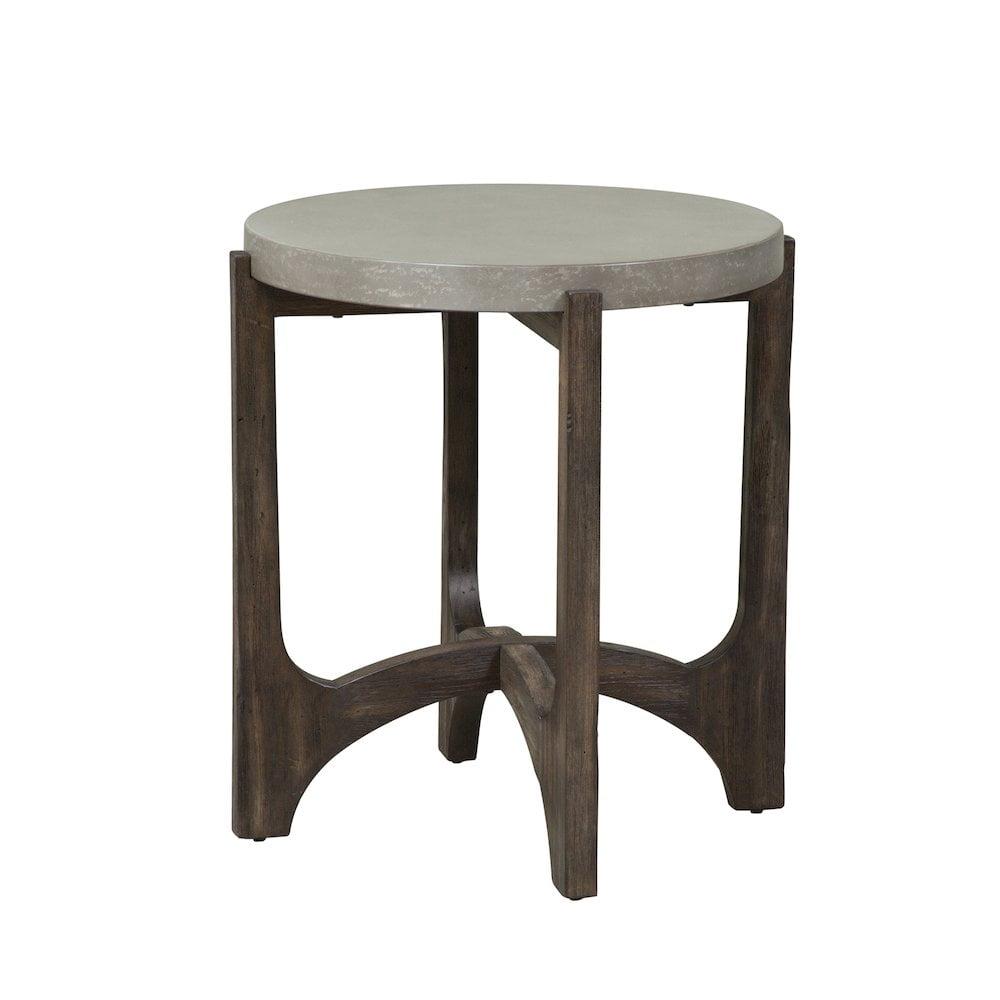 Cascade Rustic Brown 3-Piece Concrete Top Table Set