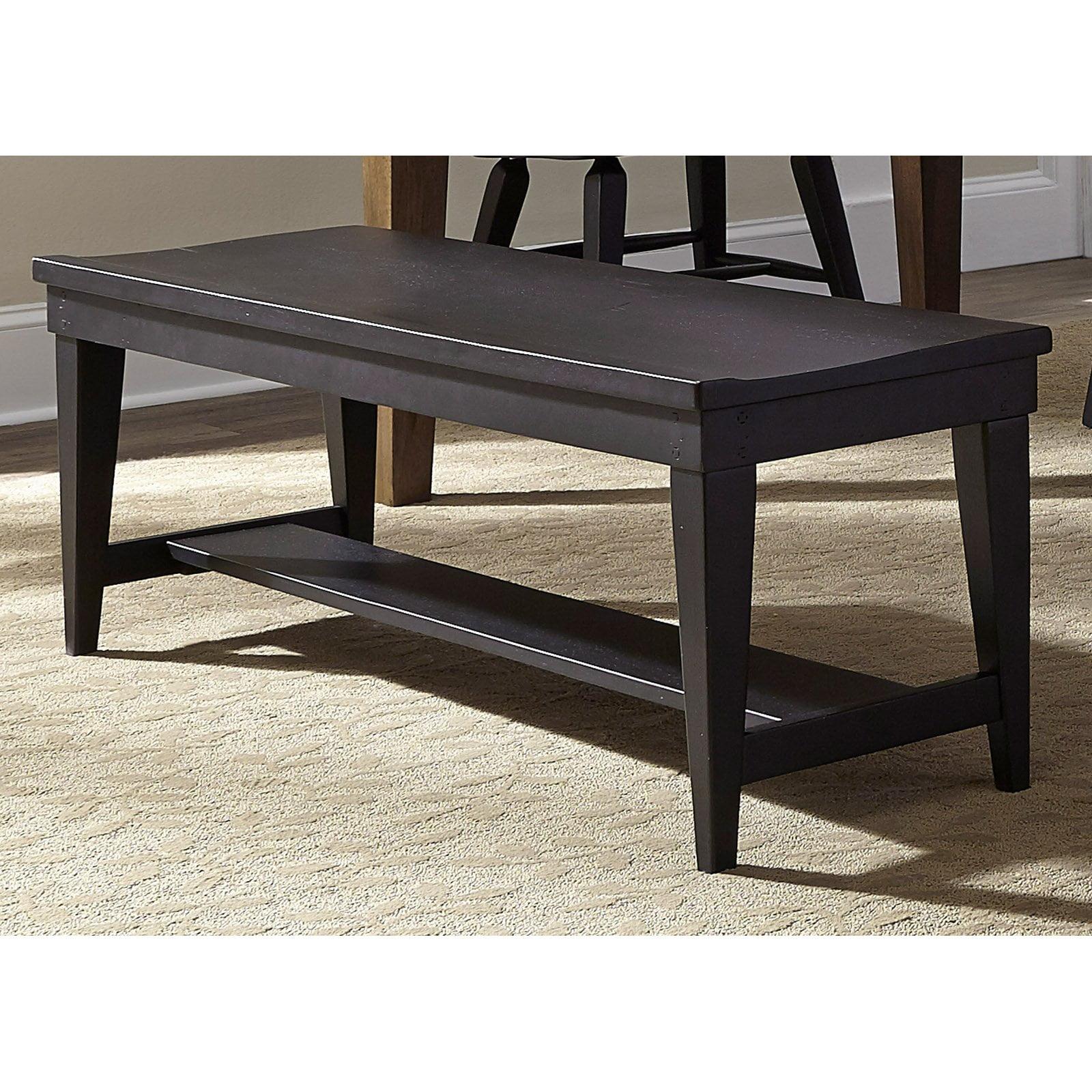 Hearthstone Black Rubberwood 52-Inch Dining Bench