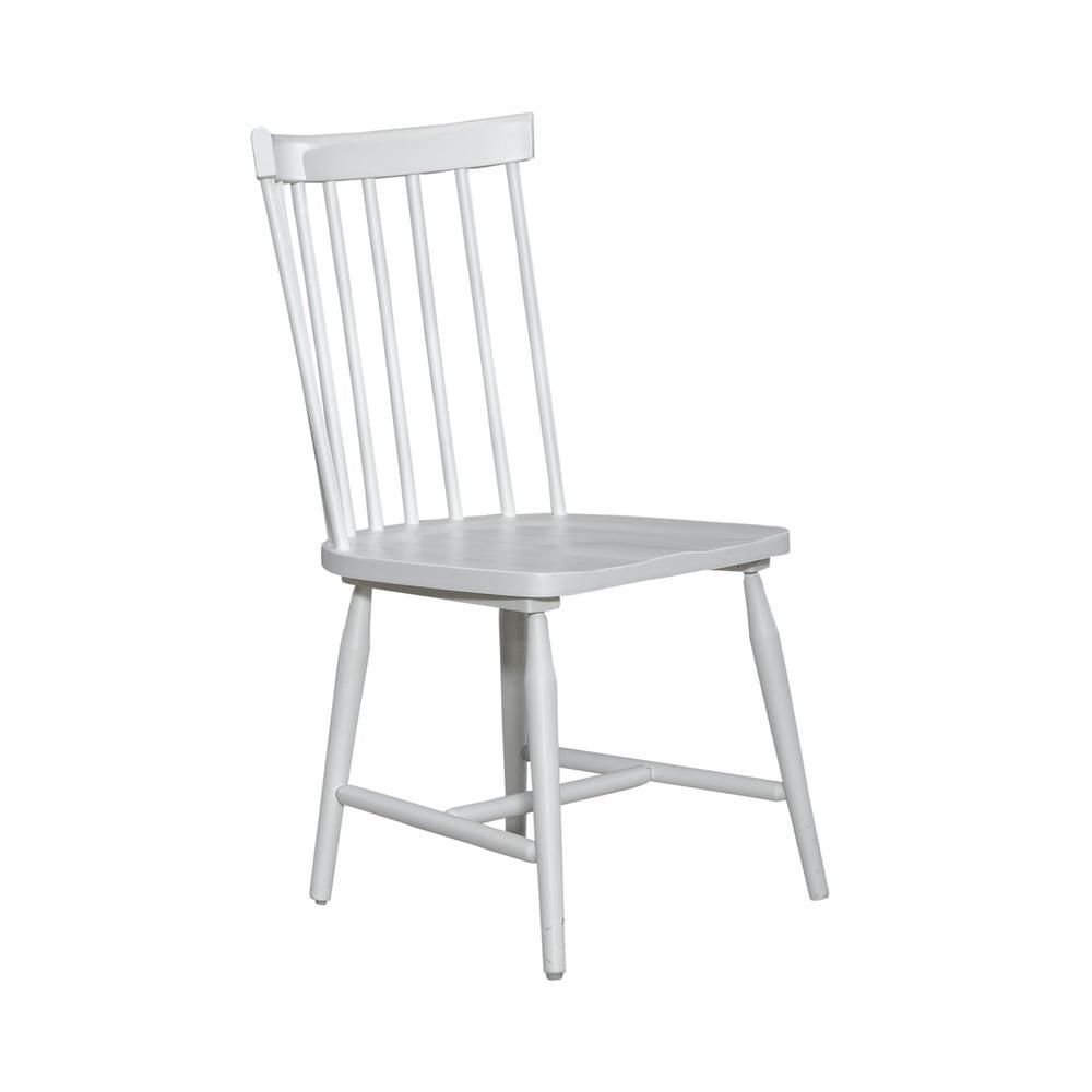 Shell White Wood Spindle Back Side Chair