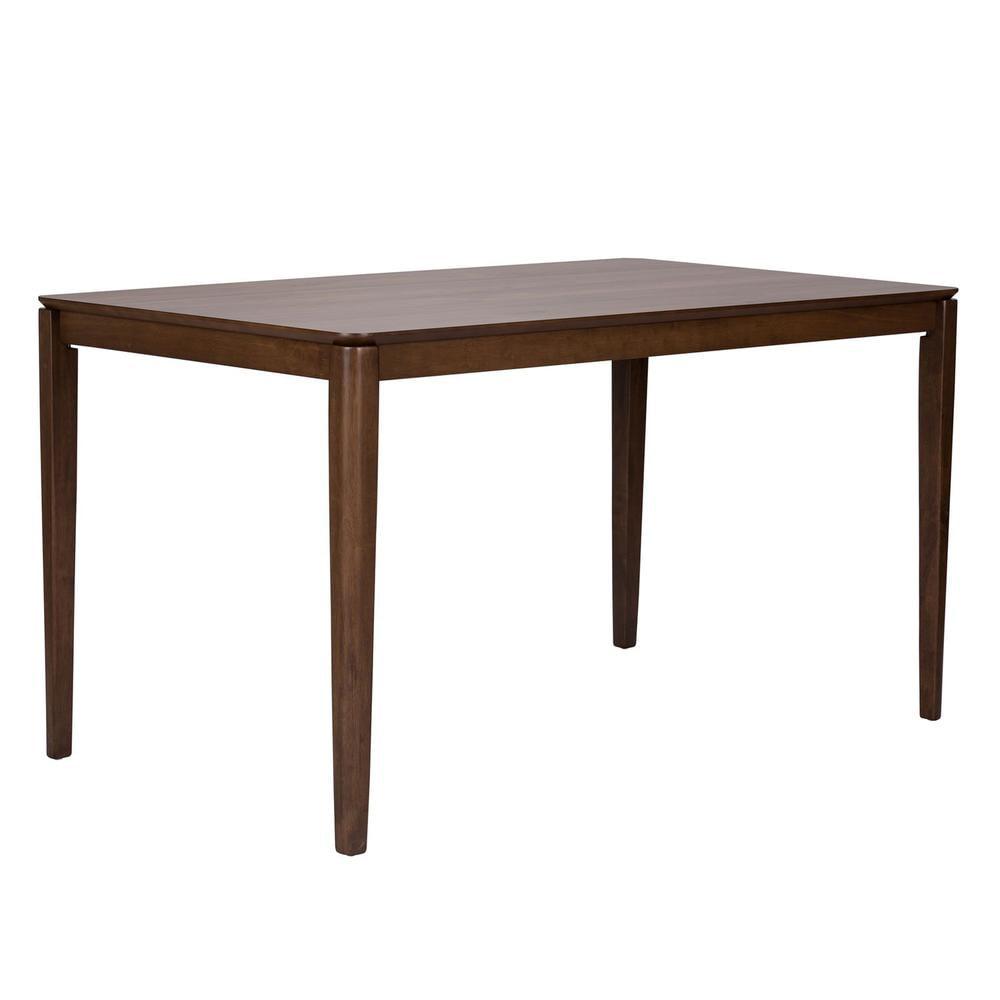 Walnut Brown Mid-Century Modern Rectangular Dining Table