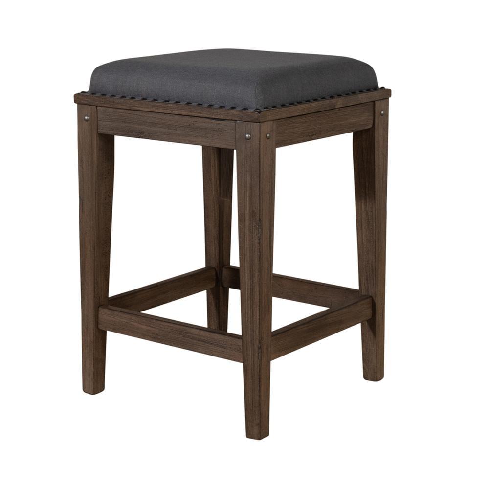 Weather Beaten Bark Wood Transitional Counter Stool