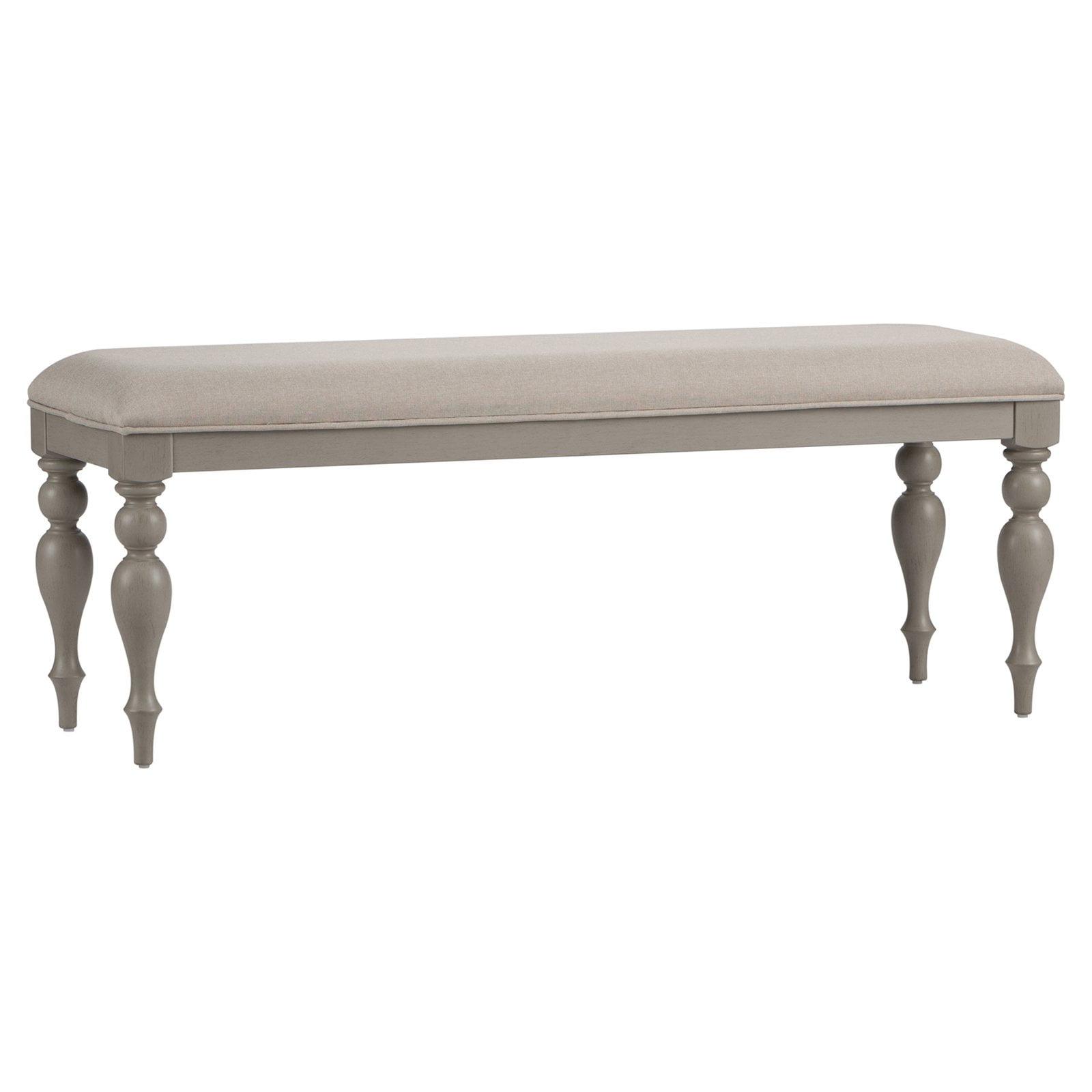 Transitional Dove Gray 50" Upholstered Dining Bench