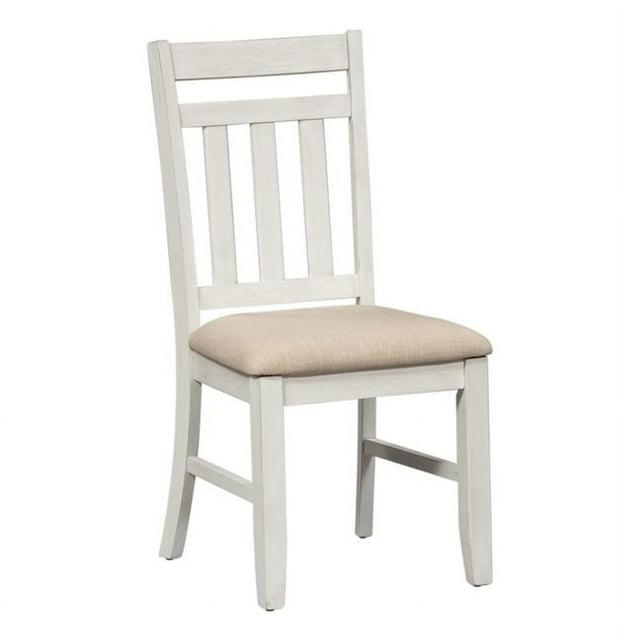 Liberty Furniture Summerville Slat Back Side Chair (RTA) Soft White Wash/Cream