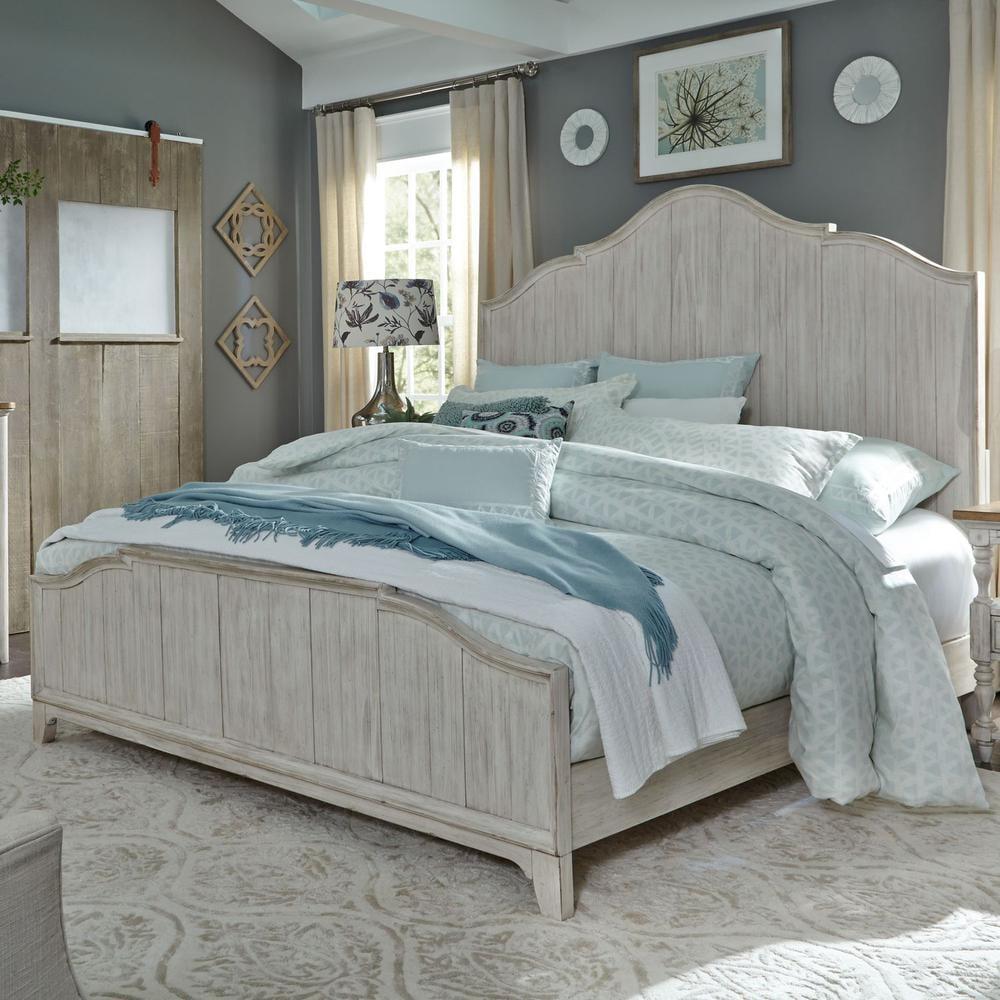 White Pine California King Panel Bed with Headboard