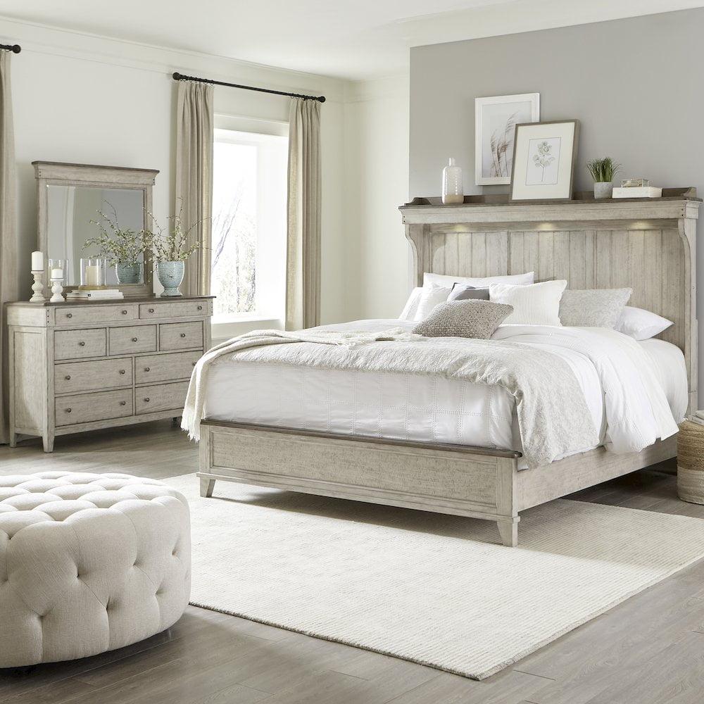 White Pine and Alder 3-Piece King Mantle Bedroom Set