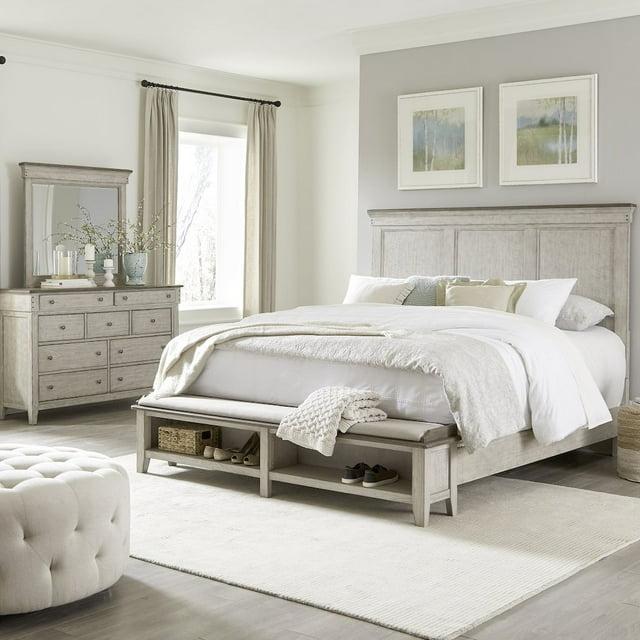 Liberty Furniture King Storage Bed, Dresser & Mirror in Poplar Solids w/ Pine & Alder Veneers