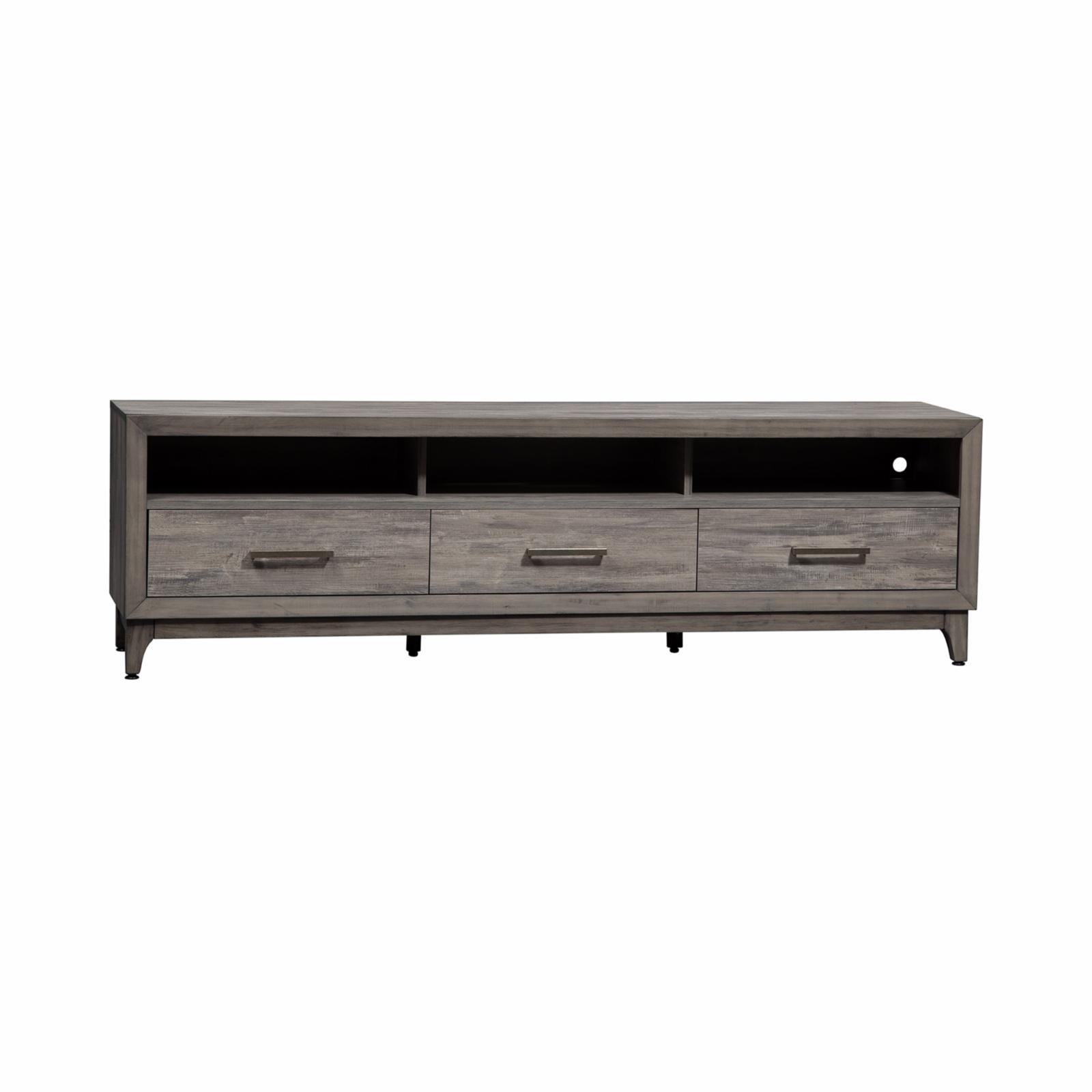 Mercury Gray 76'' Contemporary Media Console with Cabinet