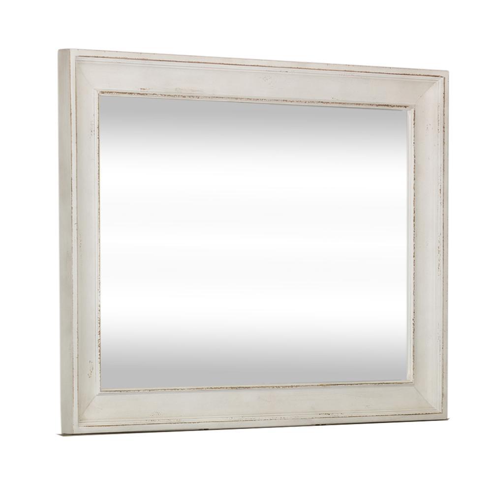 Abbey Park Antique White Rectangular Wood Mirror