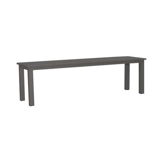 Liberty Furniture Plantation Key Aluminum Outdoor Dining Bench in Gray Granite