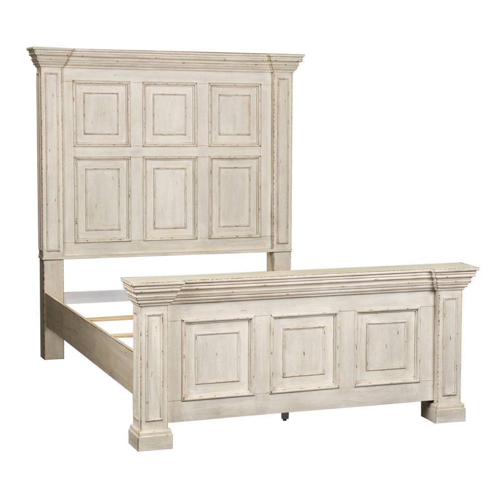 Queen White Cedar Panel Bed with Storage Drawers