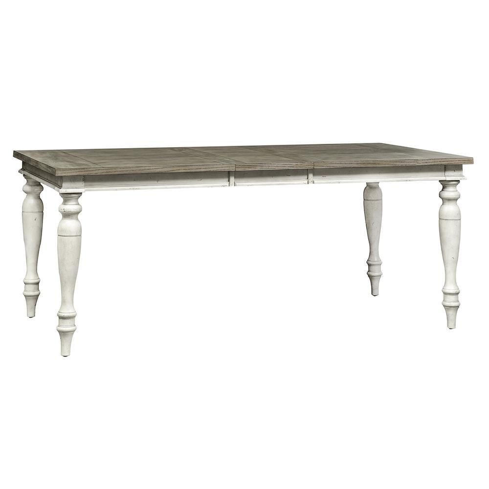 Whitney Gray and Antique Linen Extendable Rectangular Dining Table