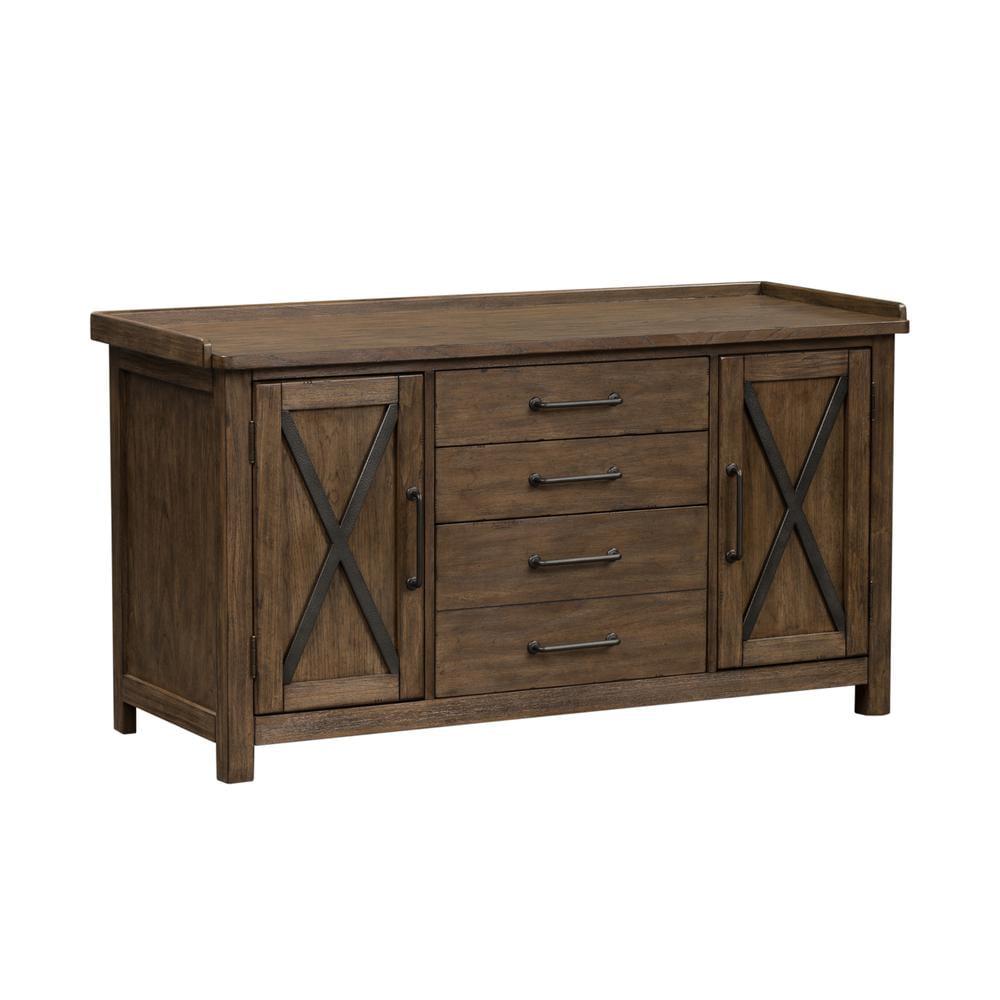 Sonoma Road Weather Beaten Bark Small Credenza with Metal Accents