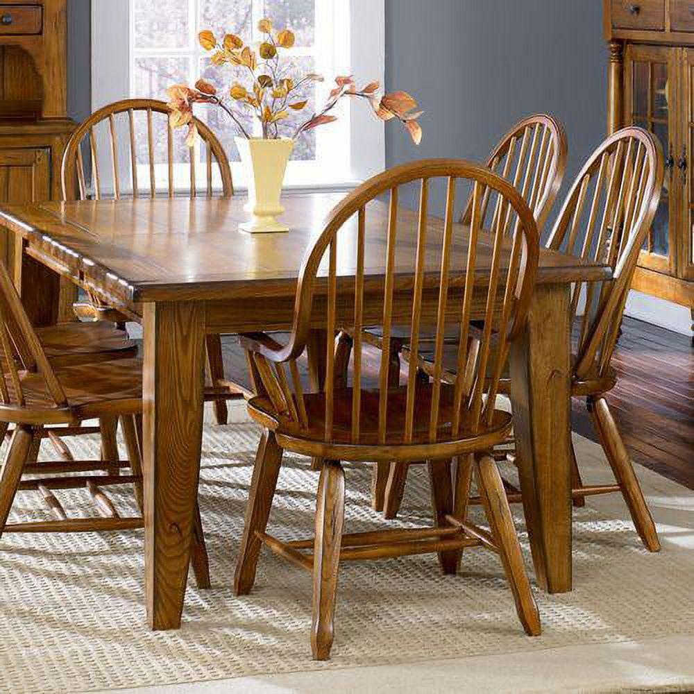 Rustic Oak 5-Piece Shaker Dining Set with Bow Back Chairs