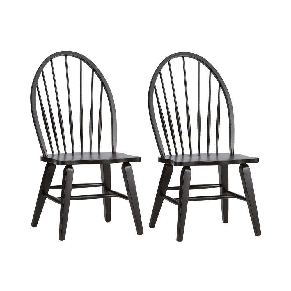 Hearthstone Ridge Windsor Back Side Chair - Black-Set of 2