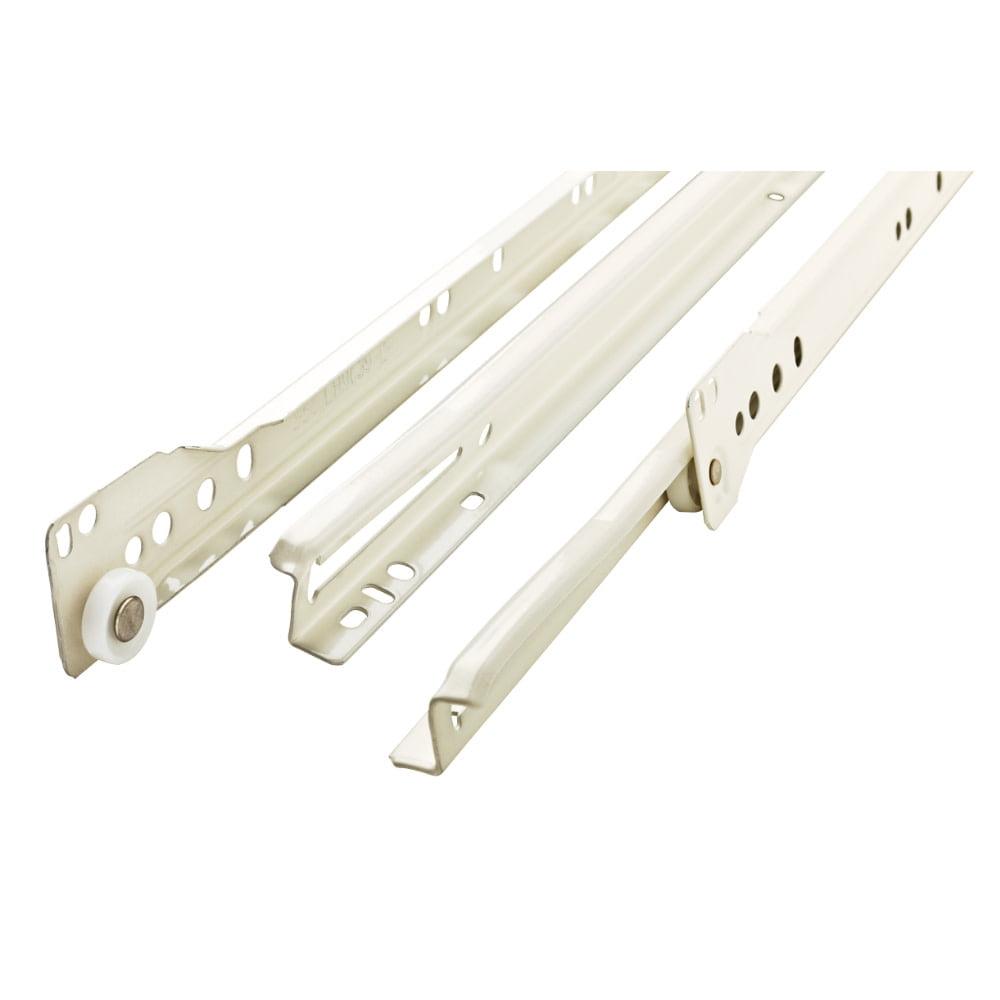 White 16-Inch Bottom Mount Drawer Slide Set