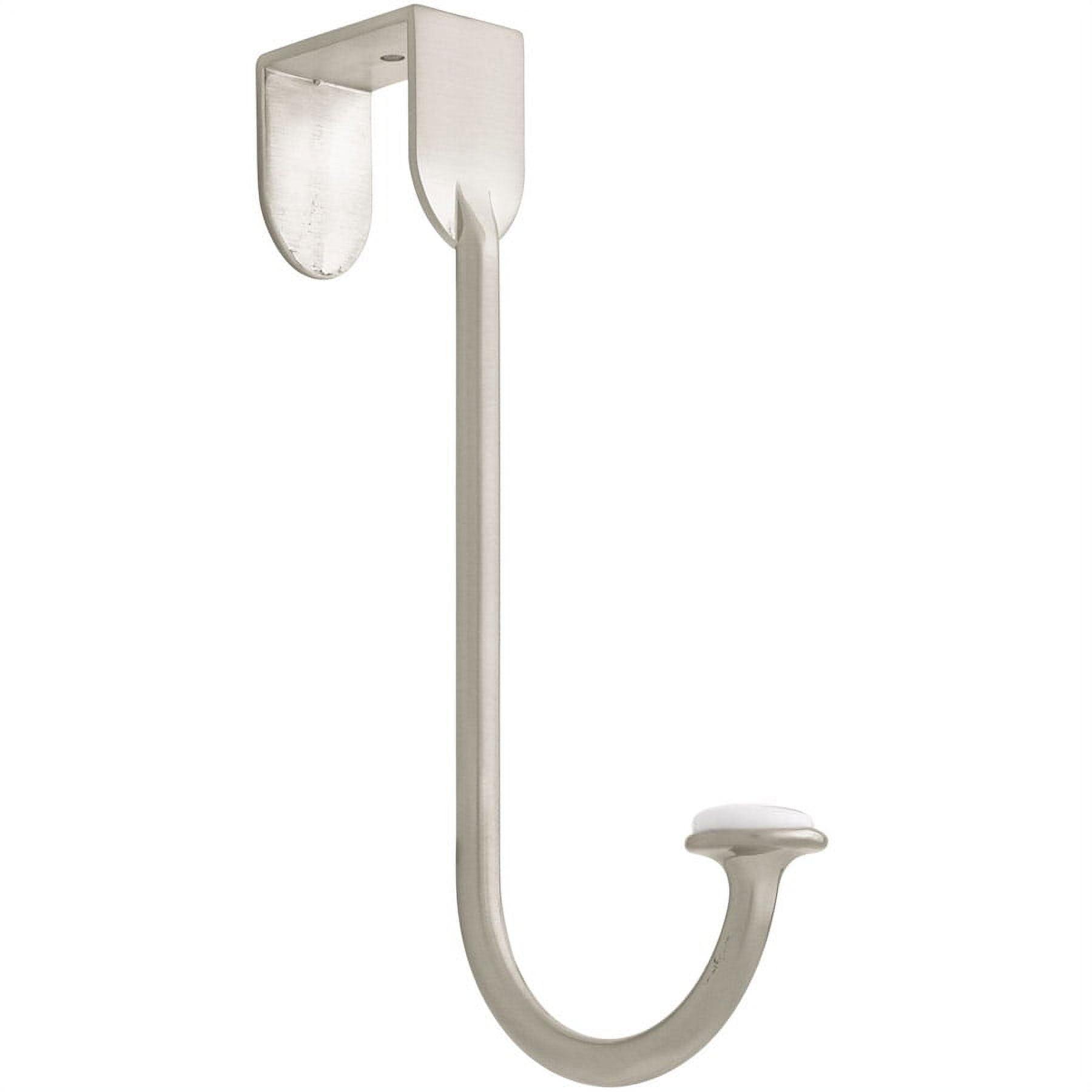 Liberty Single Over-The-Door Hook With Ceramic Insert, Satin Nickel