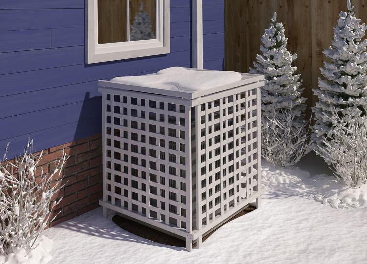 White Vinyl Winter Cover for Liberty Lattice AC Screen