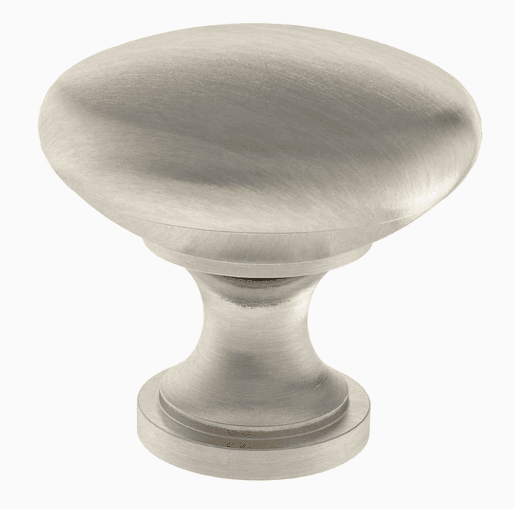 Charles Brushed Nickel Round Cabinet Drawer Knob with Mounting Hardware