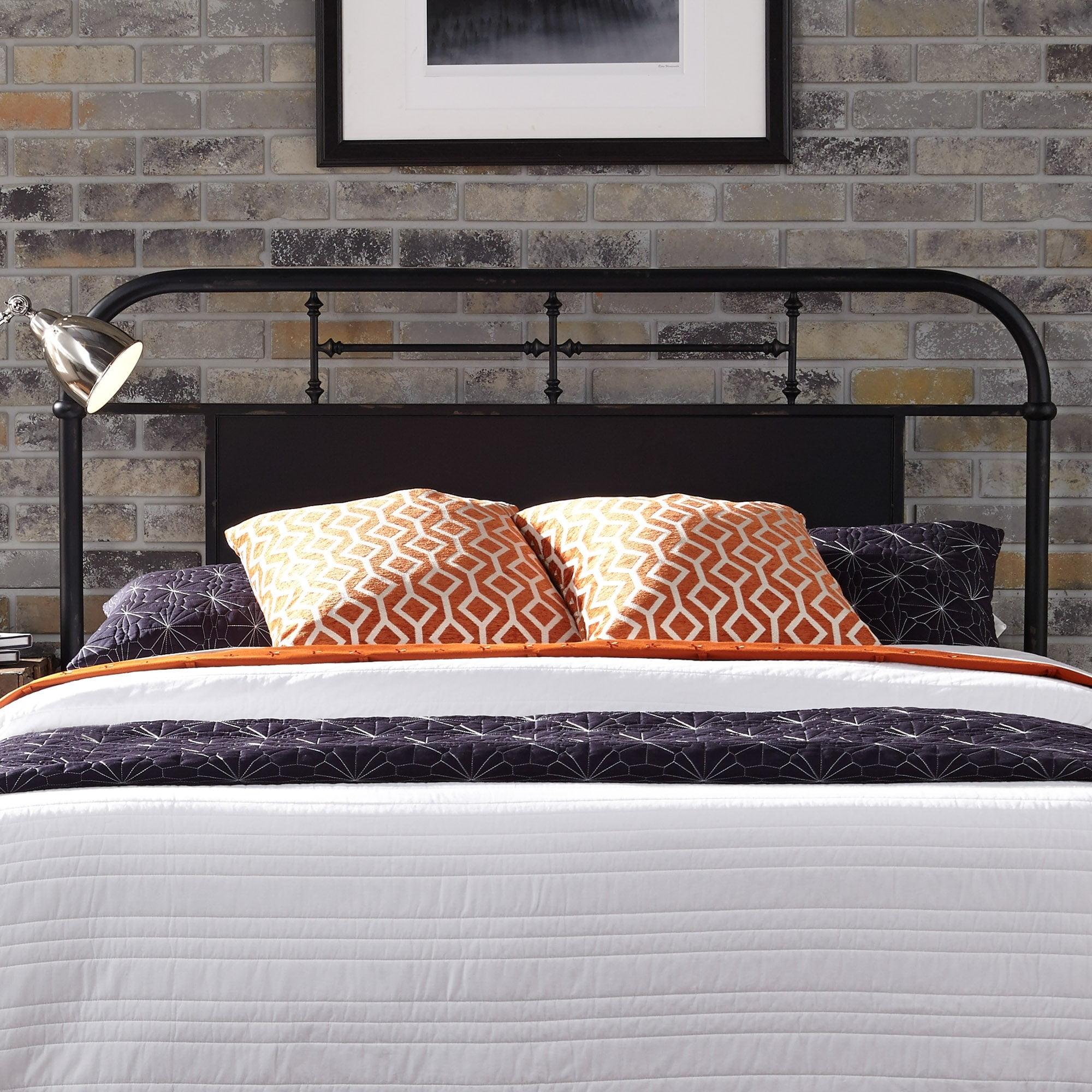 Liberty Vintage Series Distressed Queen Metal Headboard Black