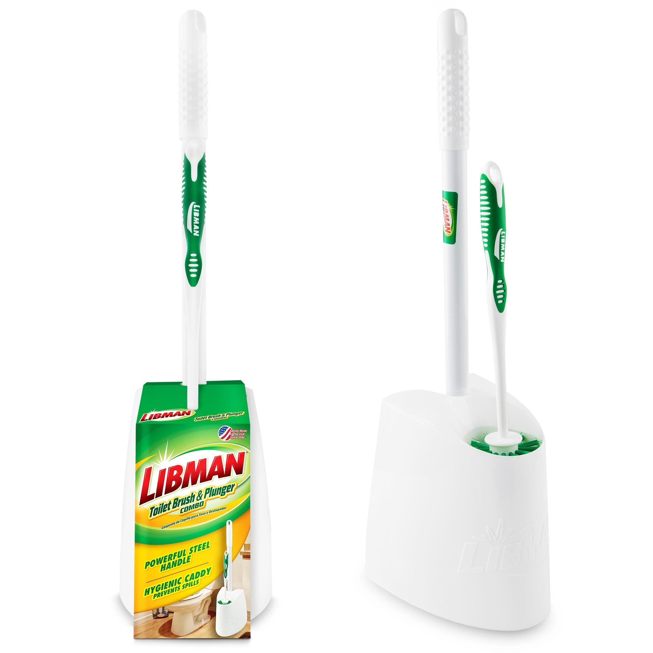 Libman Green and White Polypropylene Toilet Brush and Plunger Set