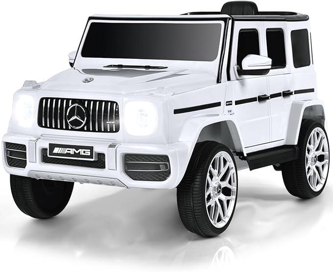 White 12V Mercedes-Benz G63 Kids Ride-On Car with Remote Control