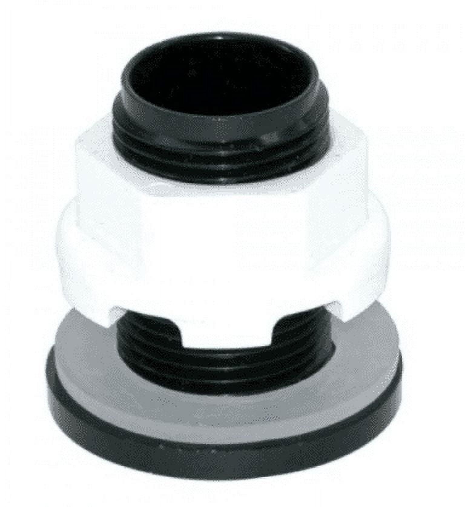 1/2" Black and White Threaded Bulkhead Fitting