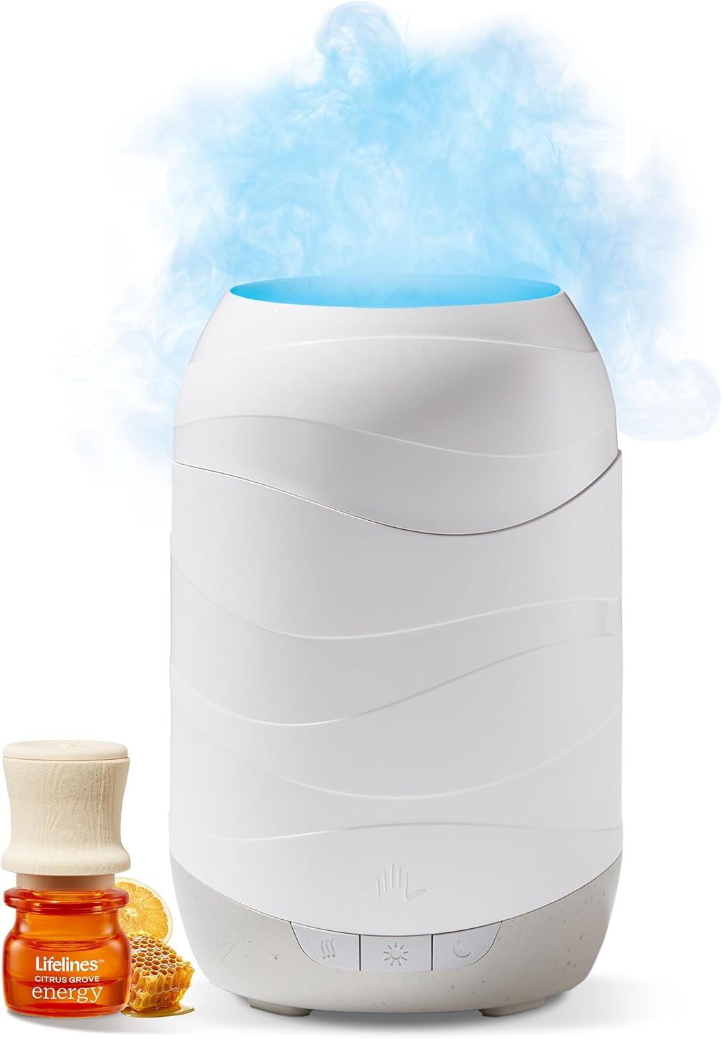200ml Waves Ultrasonic Diffuser: Lifelines Aromatherapy with Mesmerizing Light Display