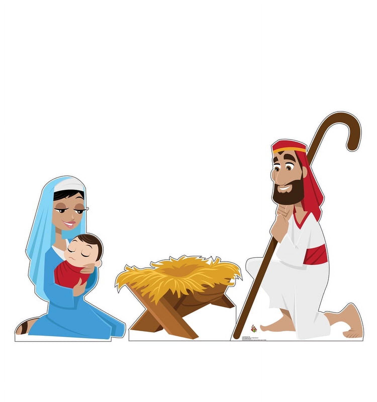 54 x 30 Inch Nativity Set Cardboard Cutout for Kids