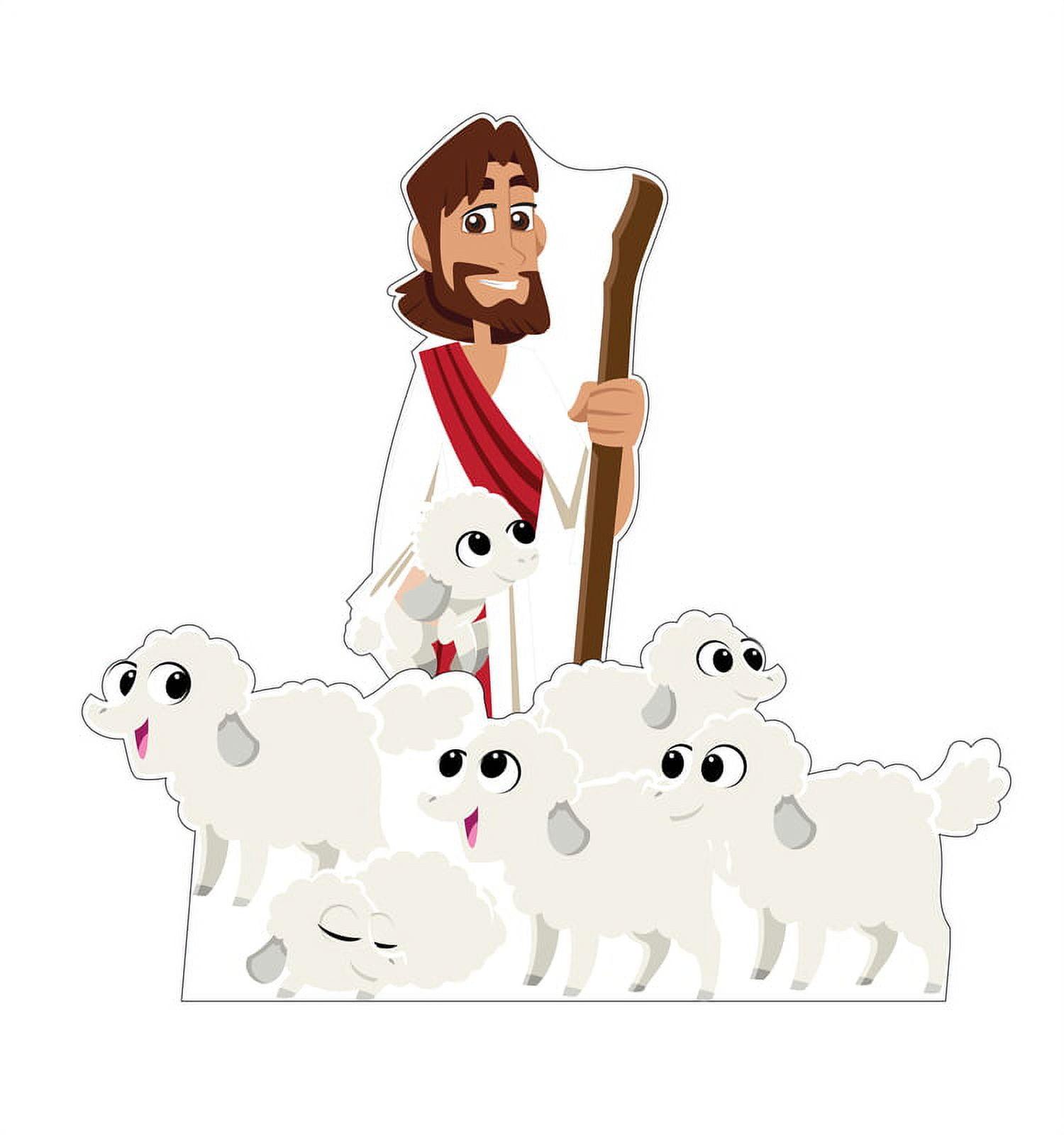 Lifesize Good Shepherd and Sheep Cardboard Standee Set