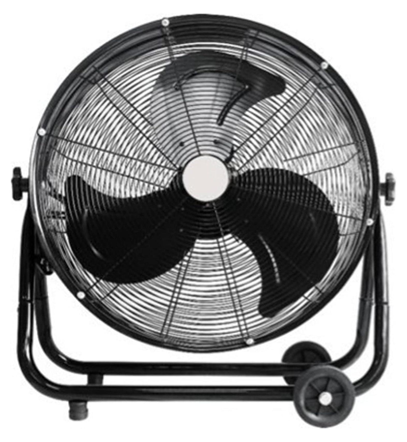 Lifesmart 24-Inch Black Metal Recirculating Floor Fan with Caster Wheels