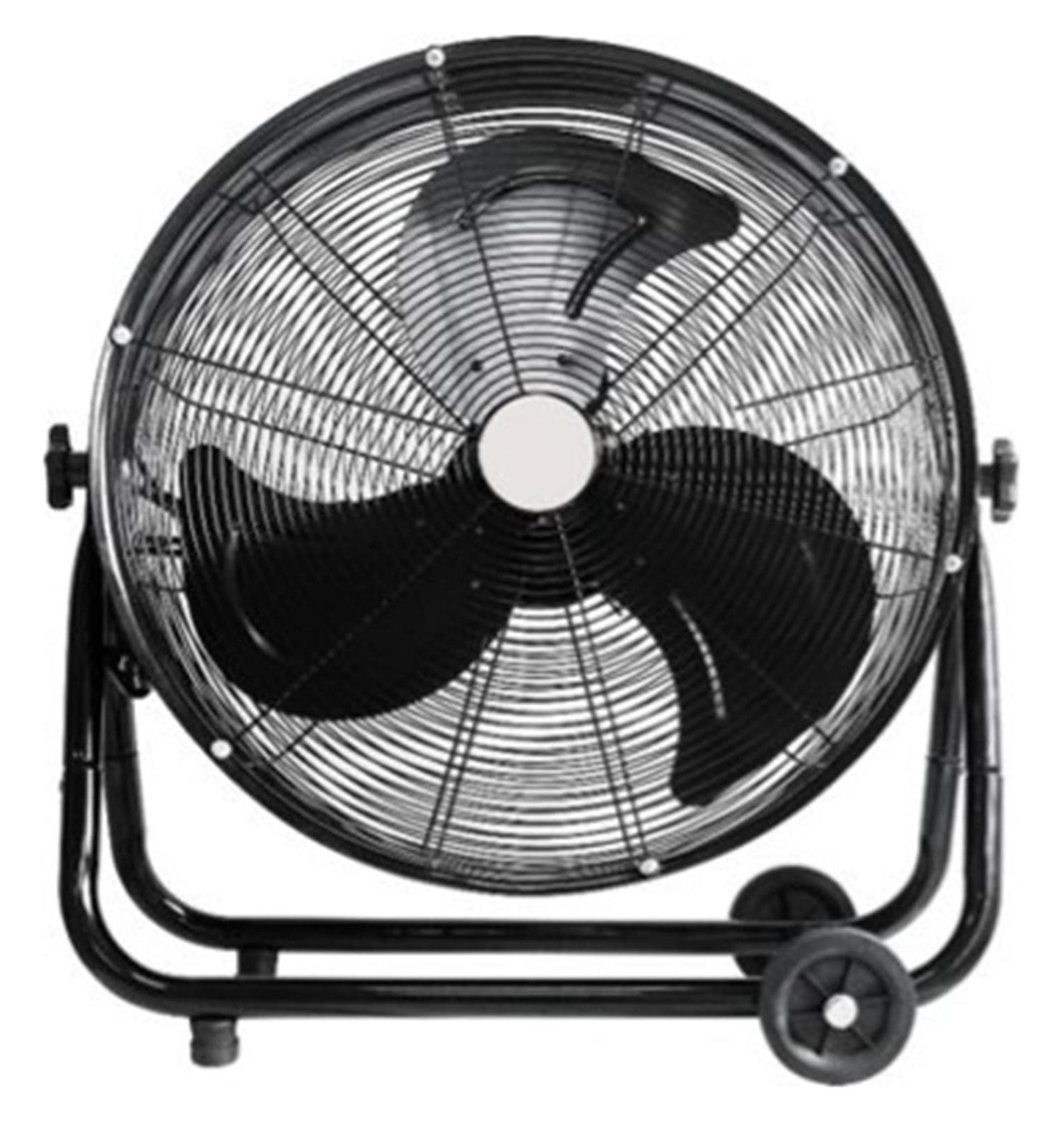 Lifesmart FGD-24Y 24 Inch Recirculating Floor Fan with Adjustable Pitch, 3 Speed Settings, 2 Caster Wheels, and Non-Slip Rubber Feet, Black