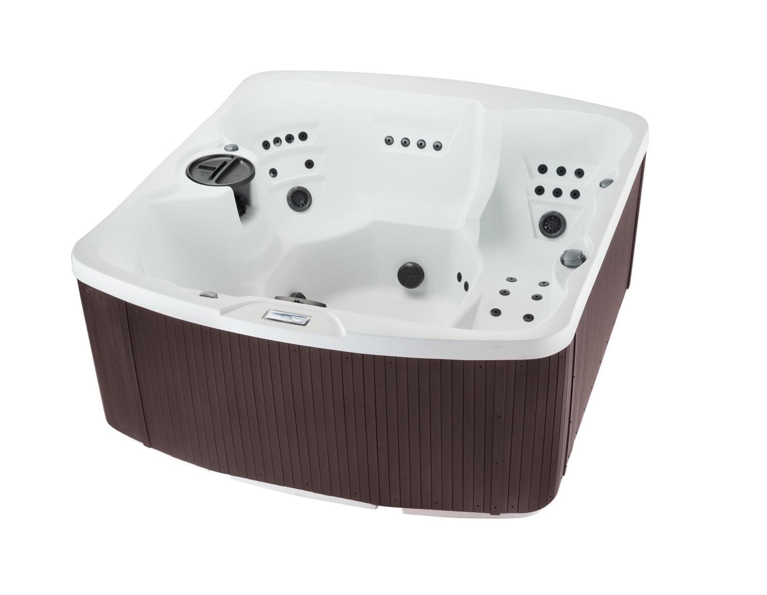 Leganza 6-Person 90-Jet Arctic White and Espresso Hot Tub