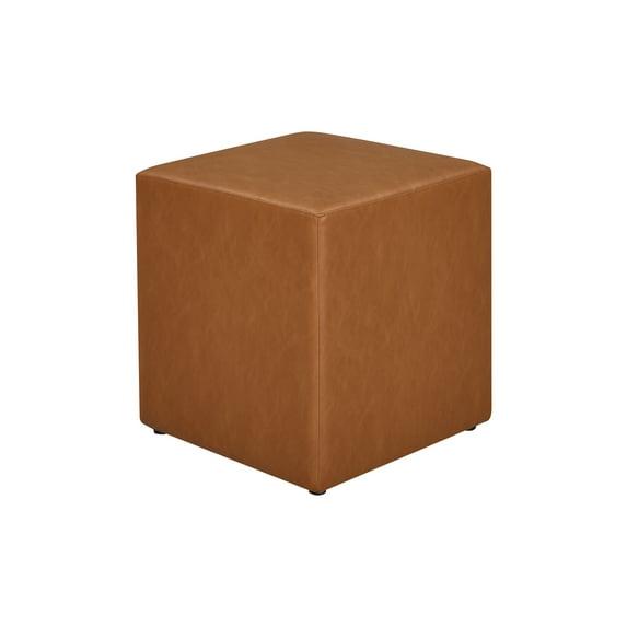 Daphne Ottoman Carmel - Lifestyle Solutions: Faux Leather Footstool, Transitional Bench, No Assembly Required