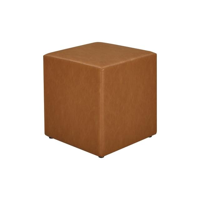 Daphne Ottoman Carmel - Lifestyle Solutions: Faux Leather Footstool, Transitional Bench, No Assembly Required