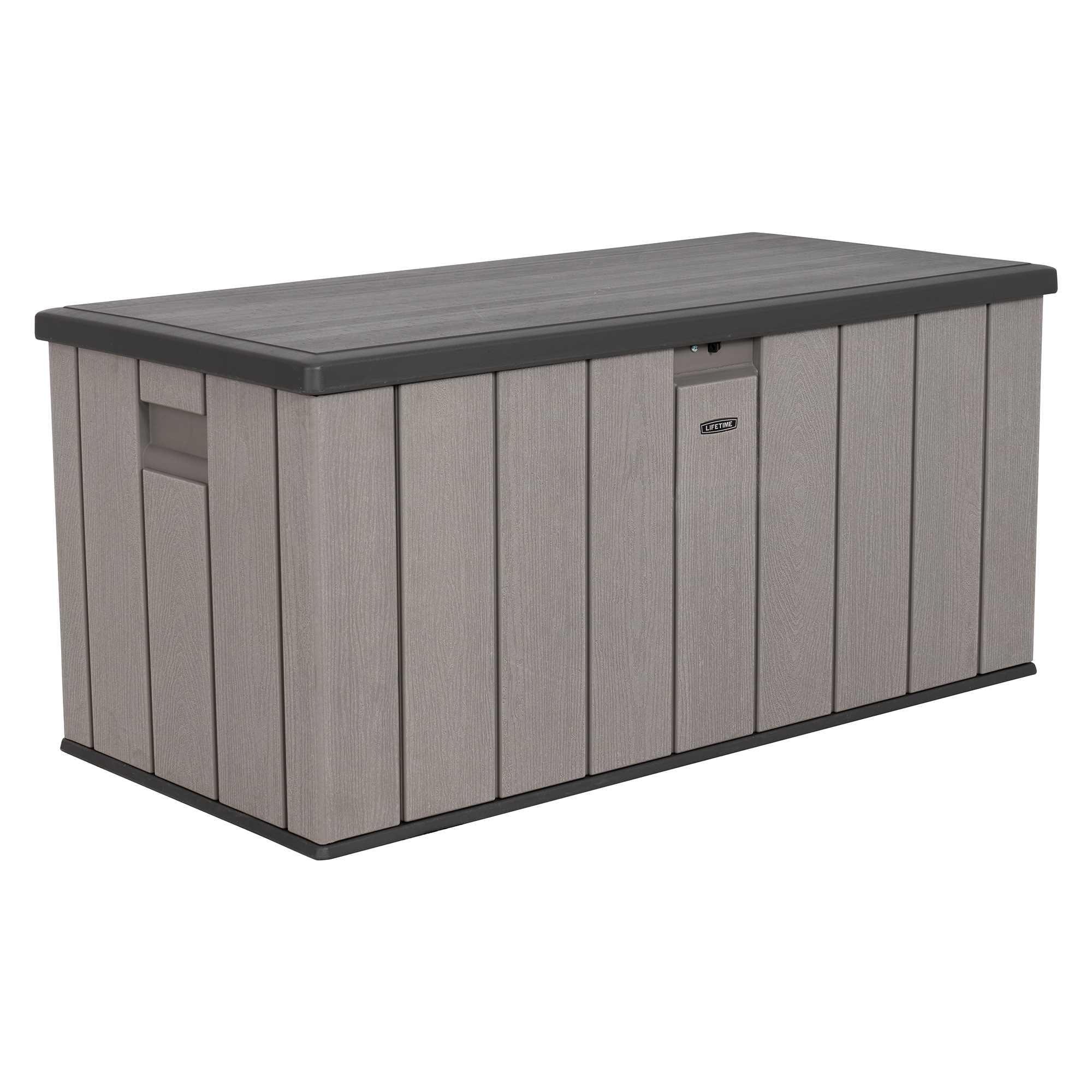 Gray Lockable Resin Deck Box and Bench 150 Gallon