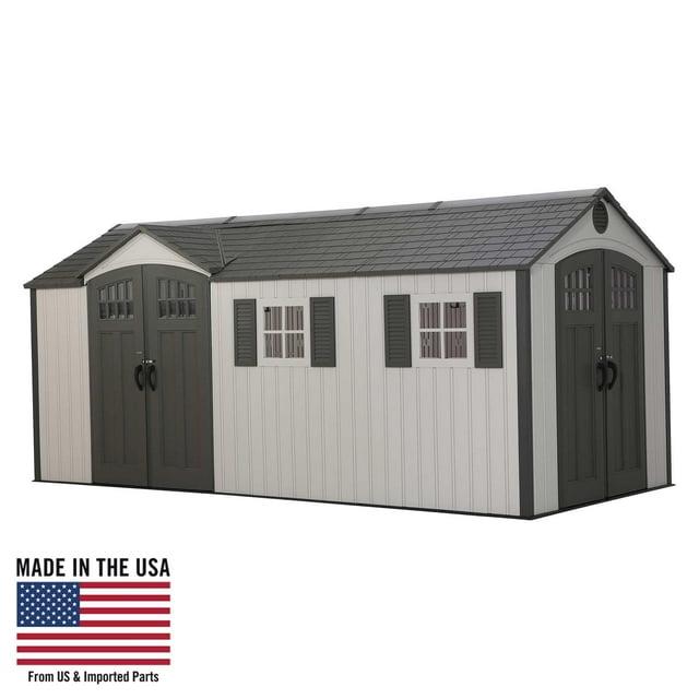 Lifetime 17.5 Ft. x 8 Ft. High-Density Polyethylene (Plastic) Steel Reinforced Outdoor Storage Shed