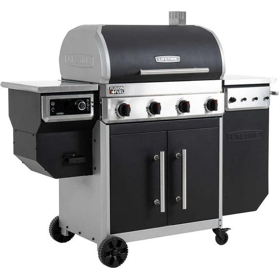 Lifetime 4 Burner Gas Grill and Wood Pellet Smoker Combo, Wifi and Bluetooth Control Technology