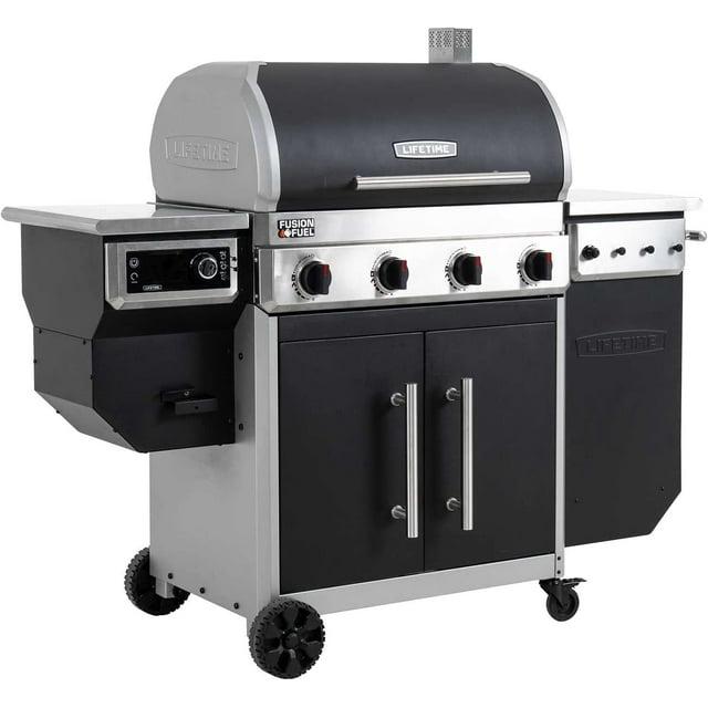Lifetime 4 Burner Gas Grill and Wood Pellet Smoker Combo, Wifi and Bluetooth Control Technology