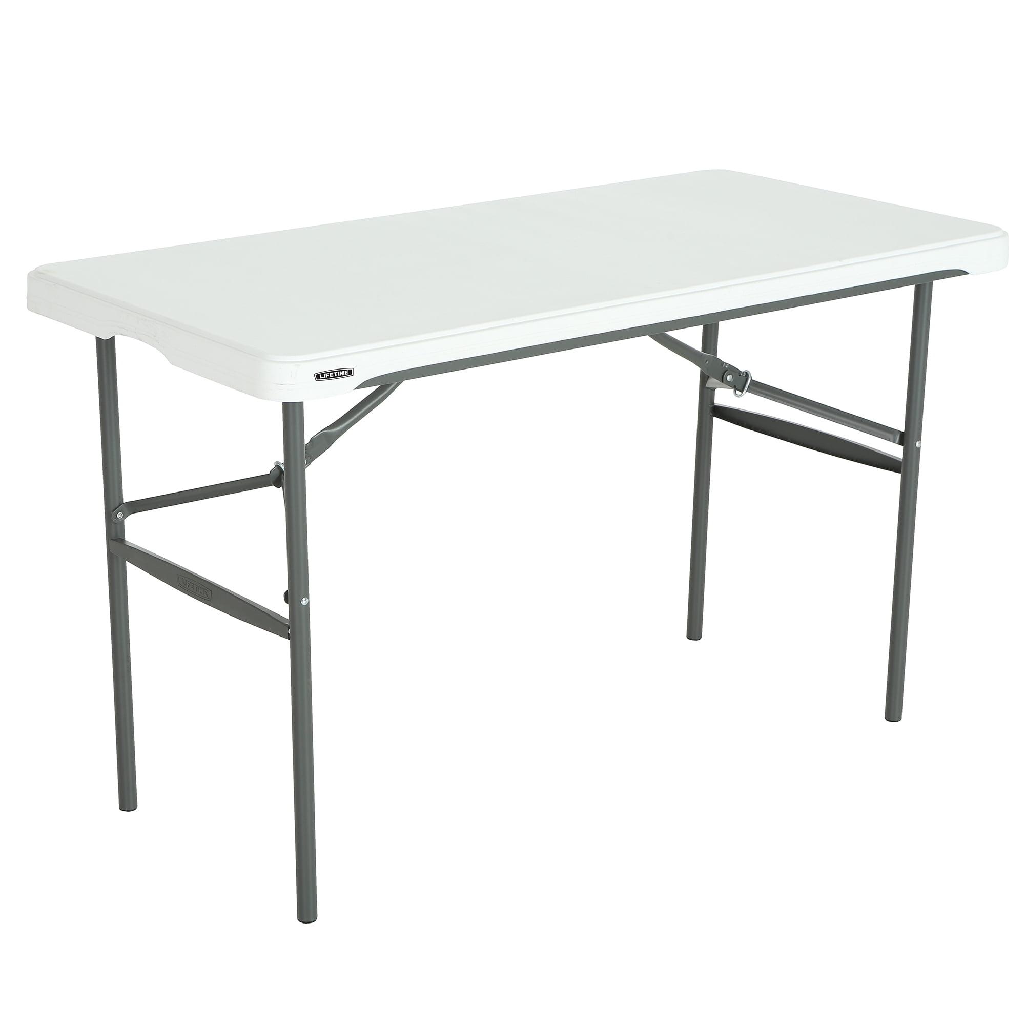 Lifetime 4-Foot White Granite Folding Table with Steel Frame