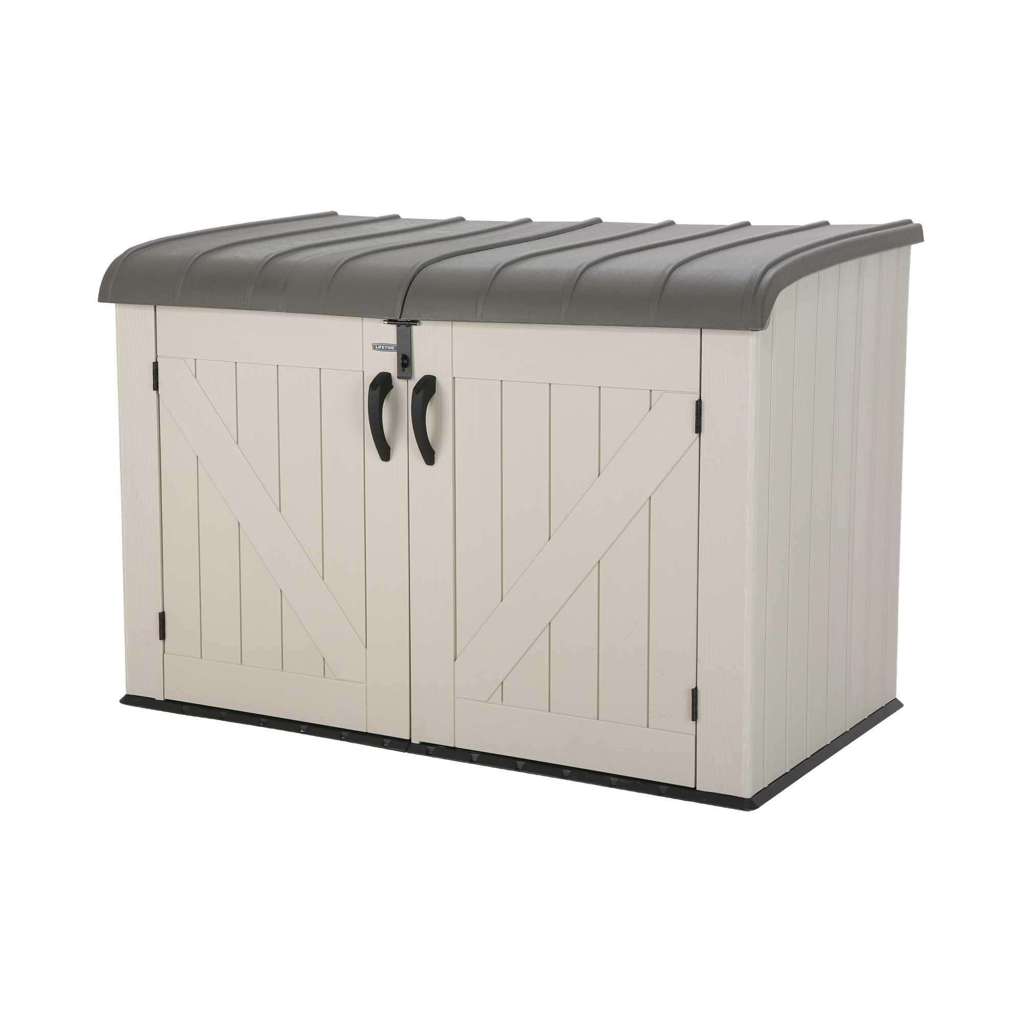 Tan and Brown Heavy Duty Horizontal Storage Shed