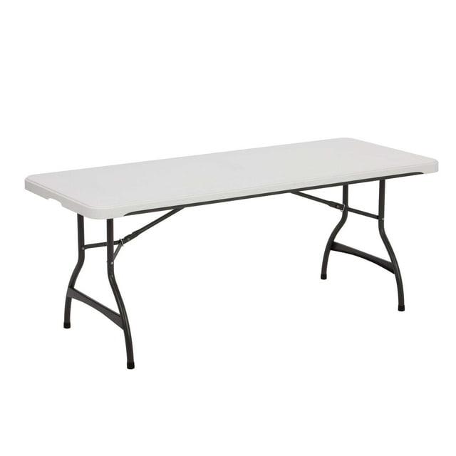 Lifetime 6 Foot Rectangle Folding Table Indoor/Outdoor Commercial Grade, White Granite (80306)